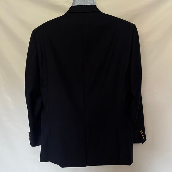 LAUREN RALPH LAUREN 100% Wool Mens Blazers Size 42R Navy 2 Gold Buttons Notch - Picture 6 of 15